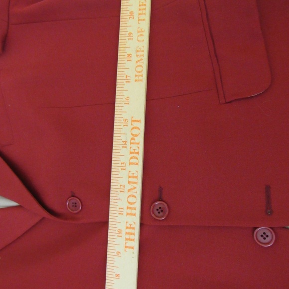 Carlo Mandrone Red 100% Wool 3 Button Blazer - Picture 2 of 16